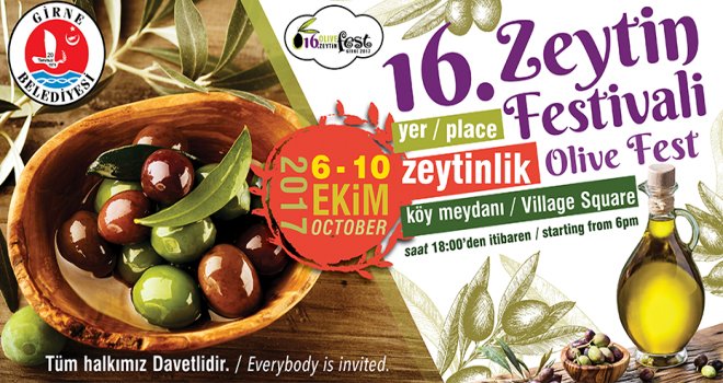 16. Zeytin Festivali 6-10 Ekim’de yapılıyor.