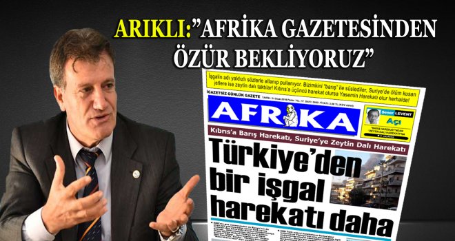 AFRİKA GAZETESİNDEN ÖZÜR BEKLİYORUZ