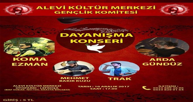 ALEVİ KÜLTÜR MERKEZİ GENÇLİK KOMİTESİ DAYANIŞMA KONSERİ DÜZENLİYOR