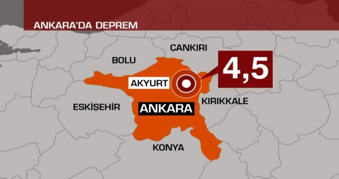 Ankara'da 4,5 büyüklüğünde deprem