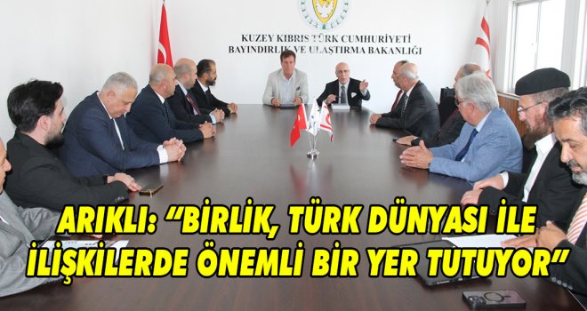 Arıklı, Türk Dünyası Mühendisler ve Mimarlar Birliği heyetini kabul etti 