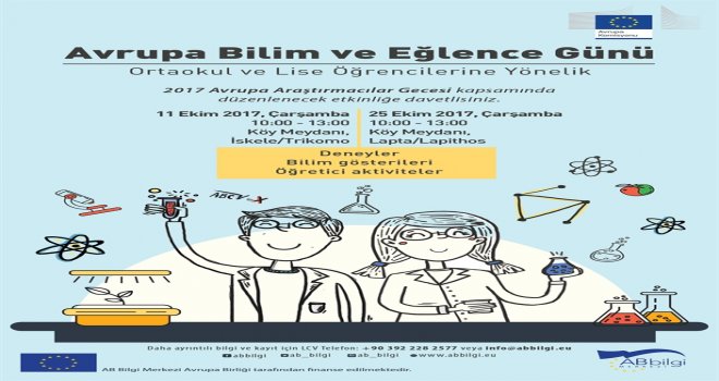 AVRUPA BİLİM VE EĞLENCE GÜNÜ DOLAYISIYLA İSKELE’DE ETKİNLİK YAPILACAK
