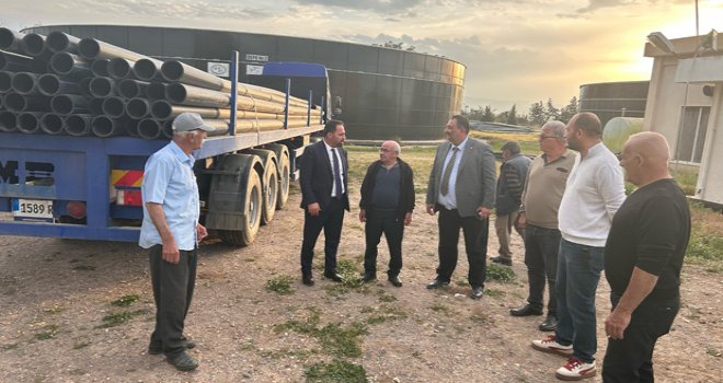 Aydınköy Sulama Birliği’ne su dağıtımını güçlendirecek borular teslim edildi