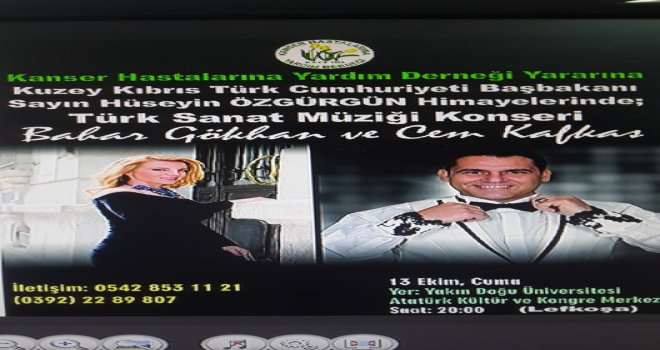 BAHAR GÖKHAN - CEM KAFKAS DAYANIŞMA KONSERLERİ KANSER HASTALARI YARARINA 11, 12 VE 13 EKİM'DE.