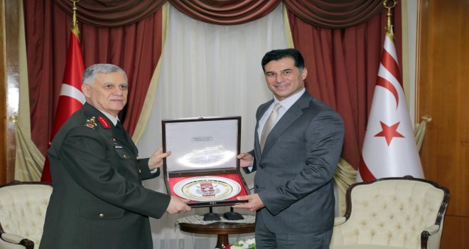 BAŞBAKAN ÖZGÜRGÜN TSK TEMSİLCİSİ GENELKURMAY İKİNCİ BAŞKANI ORGENERAL DÜNDAR’I KABUL ETTİ