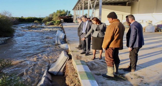 BAYBARS GÜZELYURT BARAJI VE LEFKE DERELERİNDEKİ ISLAH ÇALIŞMALARINI YERİNDE İNCELEDİ