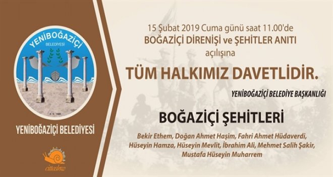BOĞAZİÇİ DİRENİŞİ VE ŞEHİTLER ANITI YARIN AÇILACAK