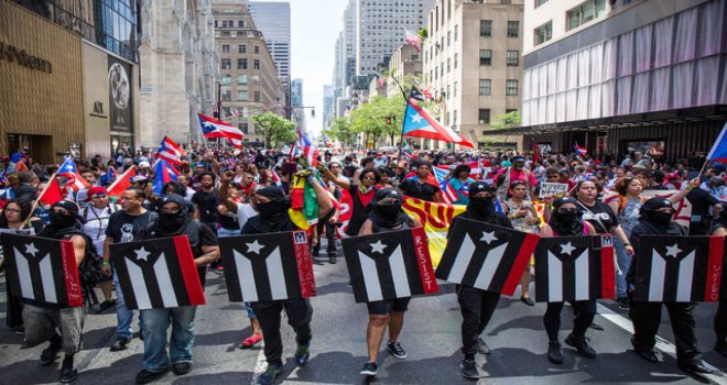 CHİCAGO'DA PORTO RİKO PROTESTOSU...