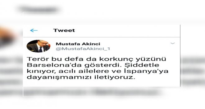 Cumhurbaşkanı Akıncı Barselona’daki saldırıyı kınadı