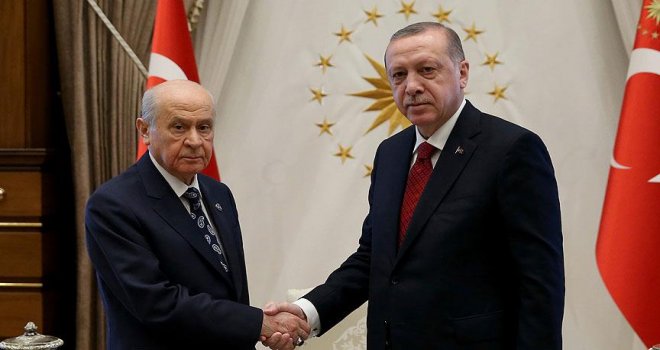 Cumhurbaşkanı Erdoğan, Bahçeli'yi kabul etti.