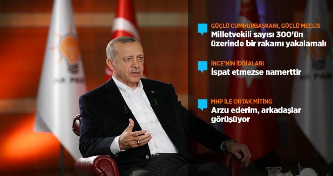 Cumhurbaşkanı Erdoğan: Güçlü bir cumhurbaşkanı istiyorsanız, güçlü bir Meclise de ihtiyacımız var..
