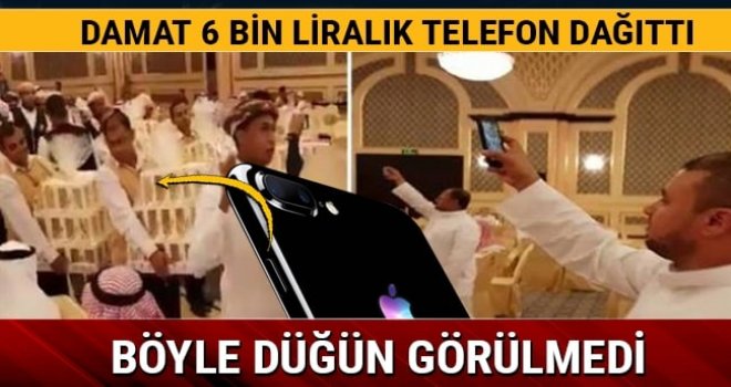 Damat düğündeki herkese iPhone 8 hediye etti 