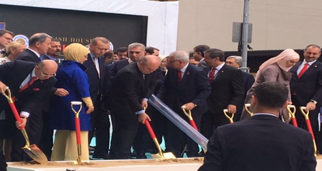 DIŞİŞLERİ BAKANI ERTUĞRULOĞLU, TÜRKEVİ TEMEL ATMA TÖRENİNE KATILDI