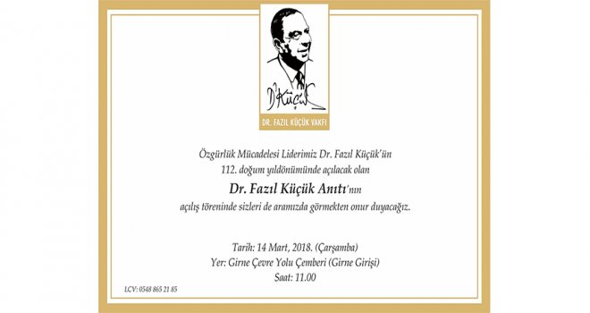Dr. Fazıl Küçük Anıtı Girne’de açılıyor