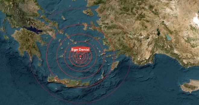 Ege Denizi'nde 5,1 büyüklüğünde deprem