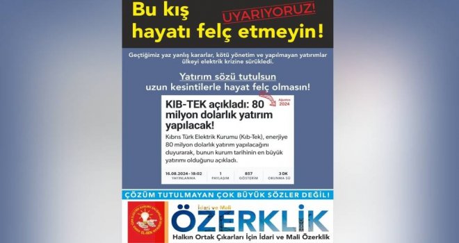 EL-SEN’den KIB-TEK’e: Yatırım yapın, hayatı felç etmeyin