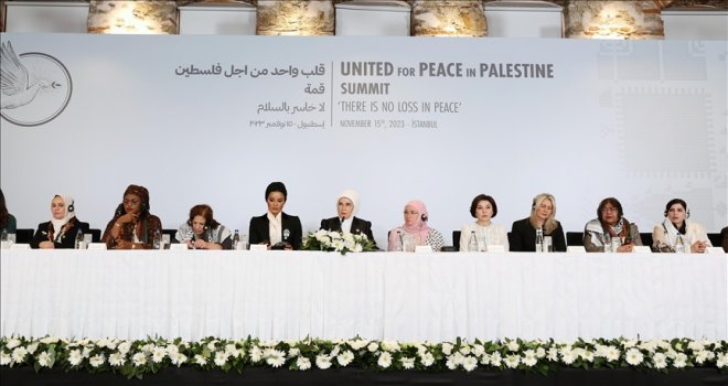 Emine Erdoğan ile ''first lady''lerden Filistin için dünyaya ortak çağrı
