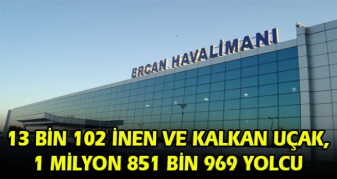 ERCAN HAVALİMANI’NDA YILIN İLK ALTI AYI…13 BİN 102 İNEN VE KALKAN UÇAK, 1 MİLYON 851 BİN 969 YOLCU