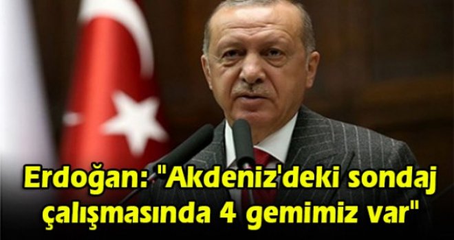 Erdoğan: Akdeniz'deki sondaj çalışmasında 4 gemimiz var