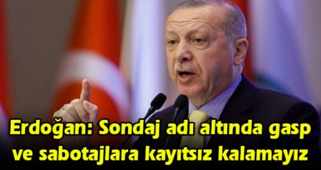 Erdoğan: Sondaj adı altında gasp ve sabotajlara kayıtsız kalamayız
