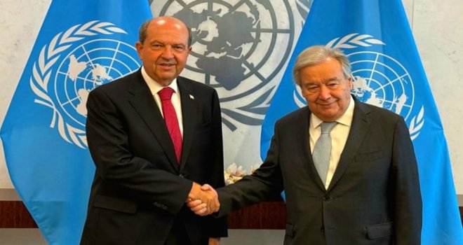 Ersin Tatar, Guterres ile görüşme sonrası açıkladı: Müzakere, egemen eşitlik ve uluslararası statünün tanınmasıyla mümkün