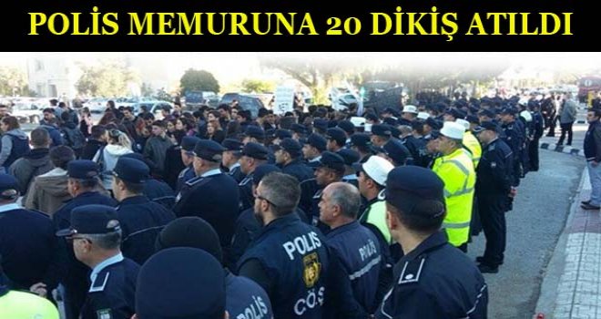 Eylemde hamile polis yaralandı