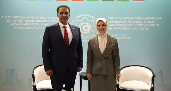 Gardiyanoğlu Türkiye Aile ve Sosyal Hizmetler Bakanı Göktaş ile Bakü'de bir araya geldi