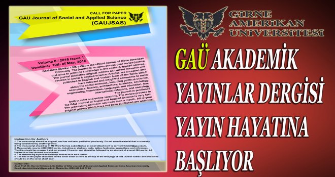 (GAÜ), akademik yayın ve eleştiri yazılarını kamuoyuna sunuyor.