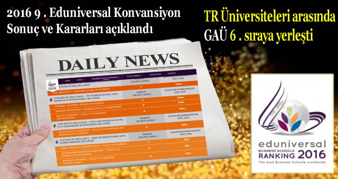 GAÜ Dünya sıralamasında  TR Üniversiteleri arasında 6 . sıraya yerleşti