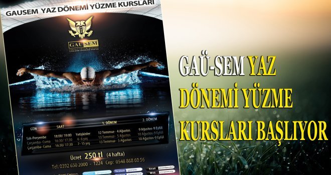 GAÜSEM YAZ DÖNEMİ YÜZME KURSLARI BAŞLIYOR