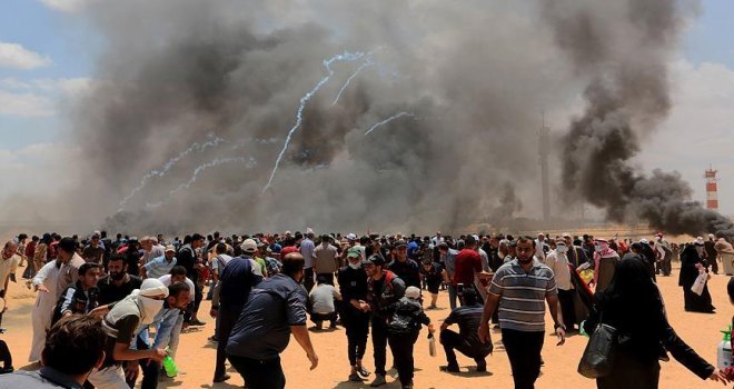 Gazze'deki gösterilerde 59 Filistinli şehit oldu..