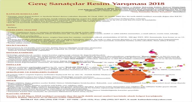 GENÇ SANATÇILAR RESİM YARIŞMASI İÇİN BAŞVURULAR 14 MAYIS’TA BAŞLIYOR..