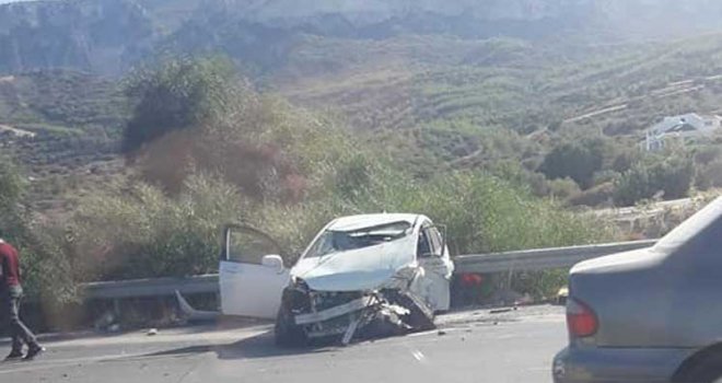 Girne çevre yolunda büyük kaza