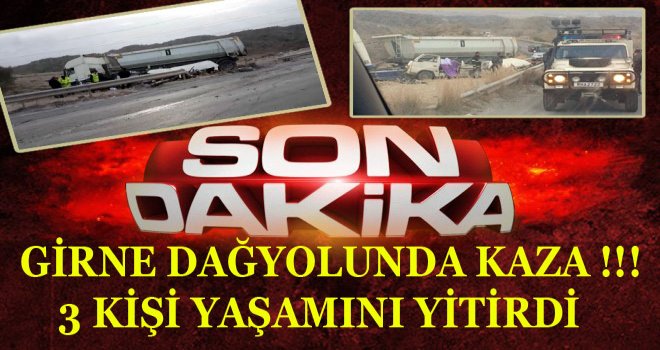 Girne Dağyolu’nda feci kaza 3 ölü
