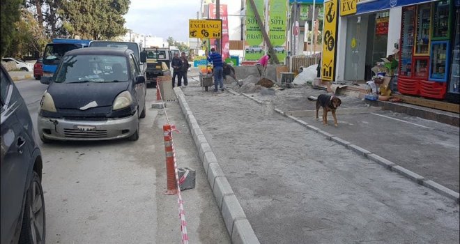 GİRNE İSKENDERUN CADDESİ’NDE ALTYAPI VE KALDIRIM ÇALIŞMASI YAPILIYOR