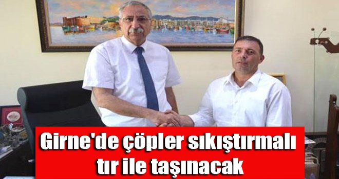 Girne'de çöpler sıkıştırmalı tır ile taşınacak