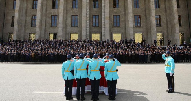 Hasan Celal Güzel için TBMM'de tören düzenlendi.