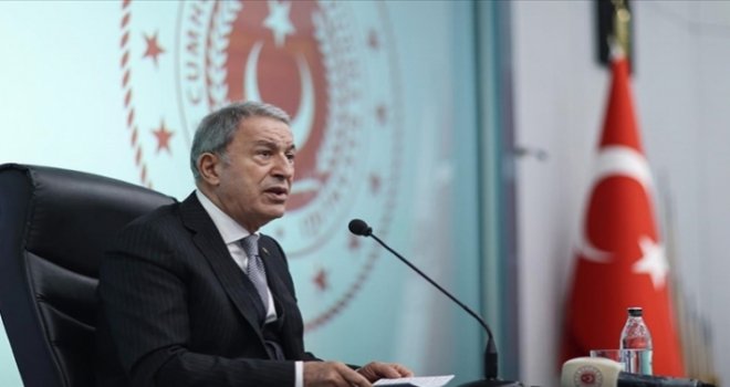Hulusi Akar: Ege'de, Doğu Akdeniz'de, Kıbrıs'ta hak ve menfaatlerimizi koruma ve kollama konusunda geri adım atmamız söz konusu olamaz