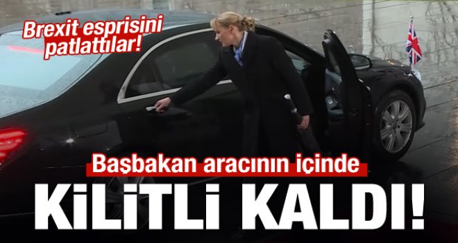 İngiltere Başbakanı aracının içinde kilitli kaldı