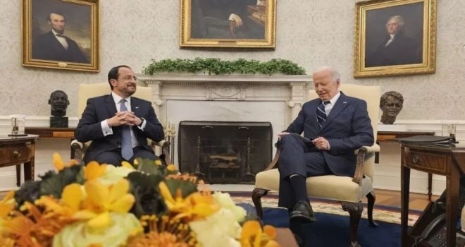 Joe Biden ile Nikos Hristodulidis bir araya geldi