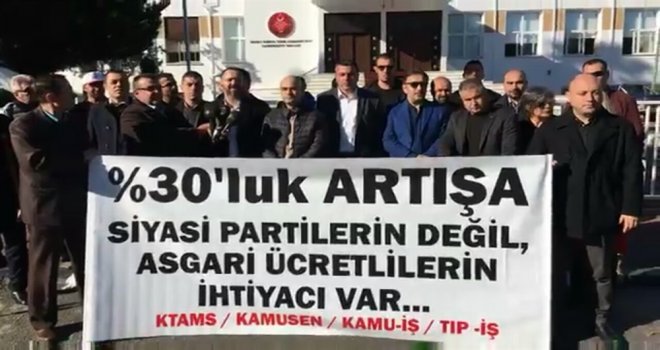 KAMU-SEN, KTAMS, KAMU-İŞ VE TIP-İŞ SİYASİ PARTİLERE VERİLEN KATKININ ARTIRILMASINI PROTESTO ETTİ