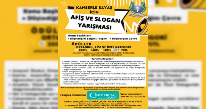 Kanserle Savaş için Afiş ve Slogan Yarışması’na yarına kadar başvuru yapılabilecek