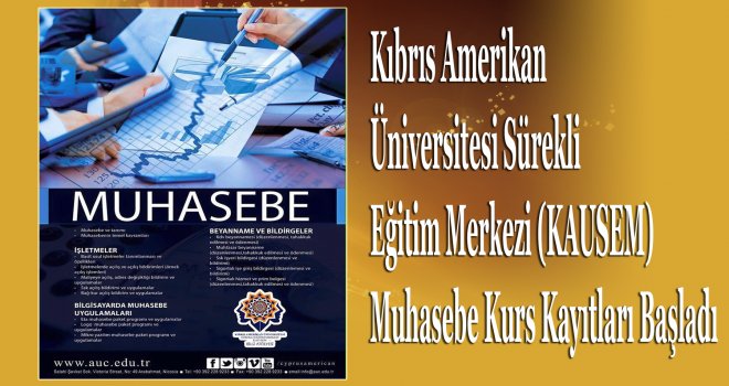 KAUSEM 8 hafta sürecek Genel Muhasebe kursu için kayıtları başlattı