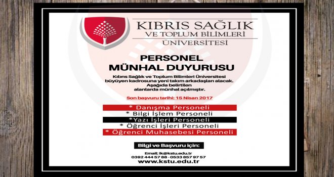 Kıbrıs Sağlık ve Toplum Bilimleri Üniversitesi münhal açtı!
