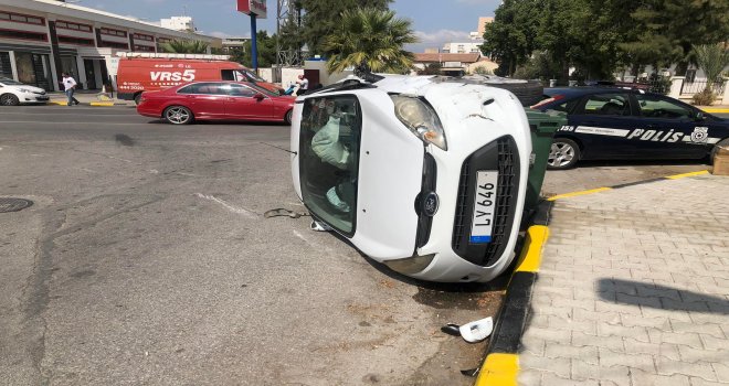 Lefkoşa'daki kaza ucuz atlatıldı!