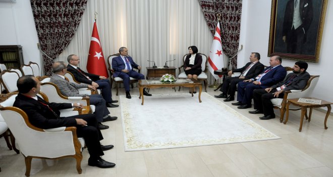 MECLİS BAŞKANI SİBER TÜRKİYE GAZETECİLER FEDERASYONU HEYETİNİ KABUL ETTİ