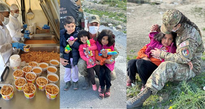 Mücahitlerimiz, depremzedelerin yaralarını sarıyor