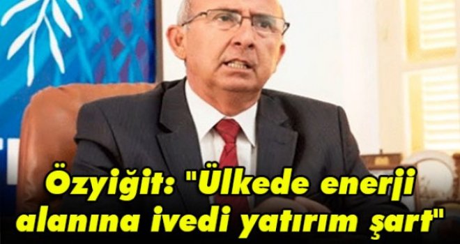 Özyiğit: Ülkede enerji alanına ivedi yatırım şart