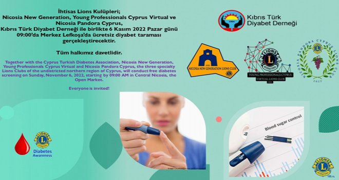 Pazar günü ücretsiz şeker taraması yapılacak