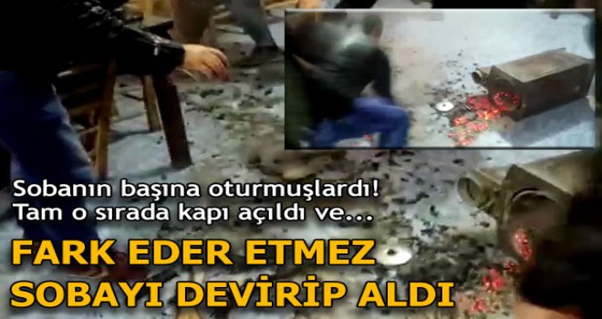 Polis uyuşturucuyu yanan sobadan aldı